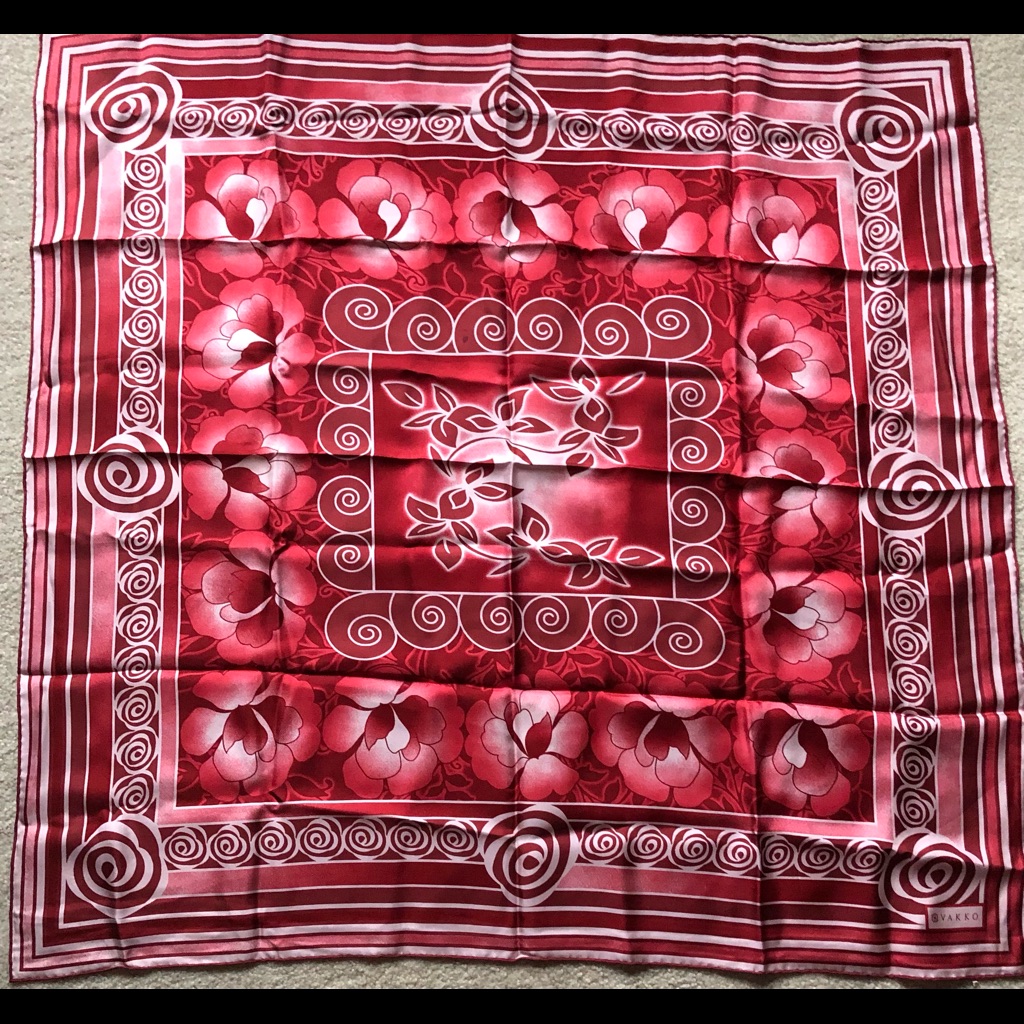 100 Silk Scarf Vakko Brand